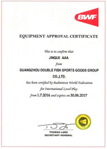 Badminton Shuttlecock Certificado de Aprobación del Equipo
