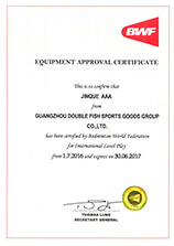 Certificado de aprobación del equipo de bádminton